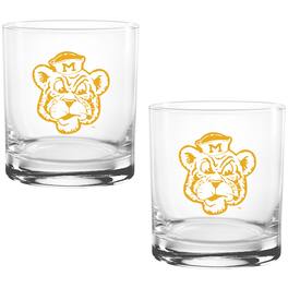 Indigo Falls - Missouri Tigers Two Pack 14oz. Vault Sketch Rocks Glass Set - Multicolor