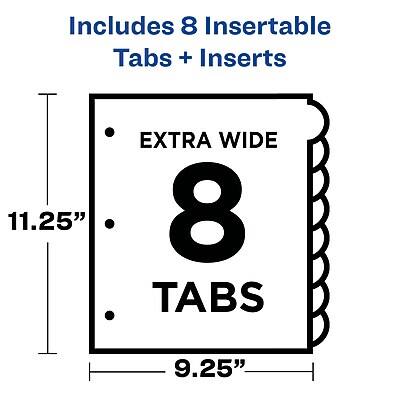 Includes 8 Insertable Tabs + Inserts

EXTRA WIDE

8 TABS

11.25" x 9.25"