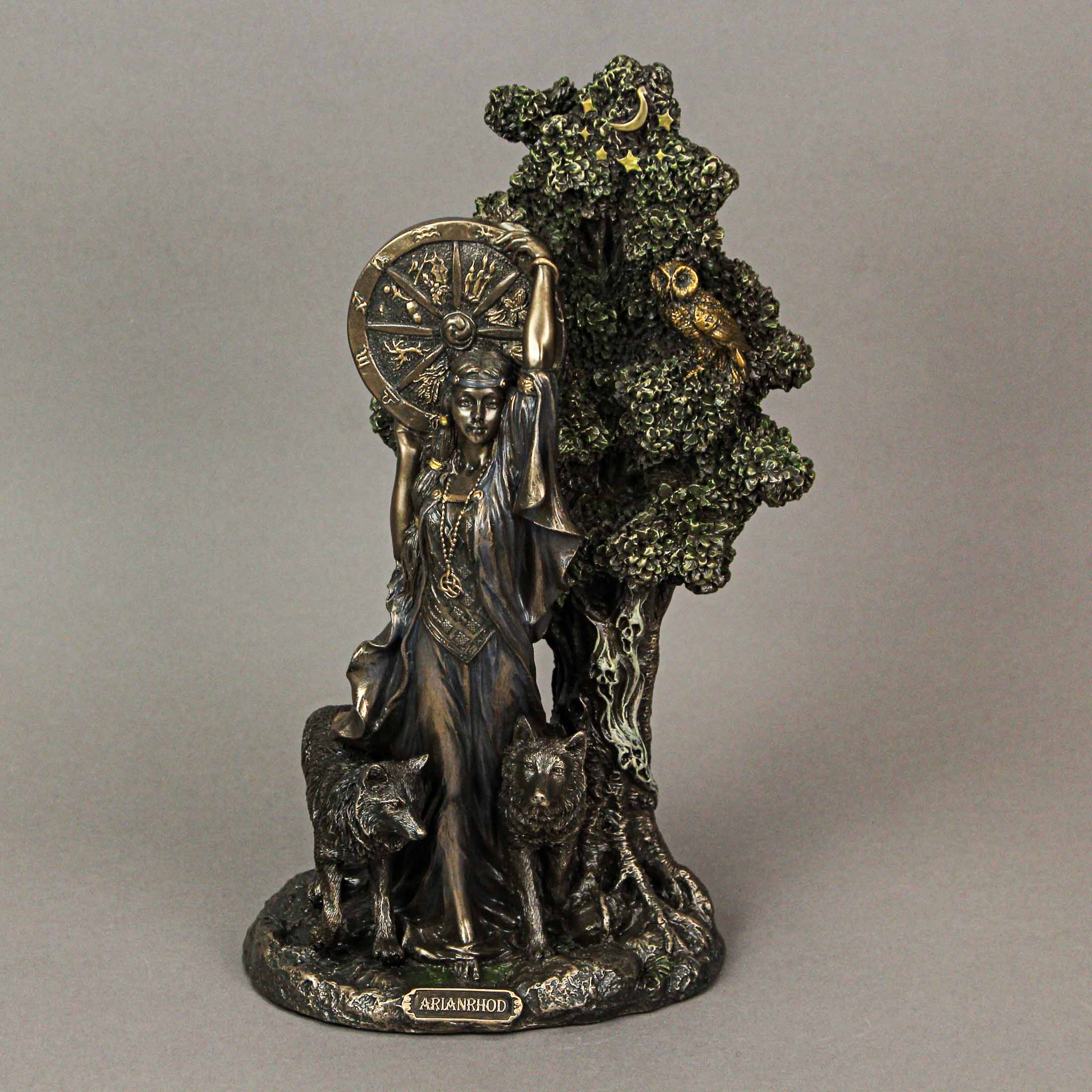 Alt View 8. Veronese Design - Arianrhod, Celtic Goddess of Fertility and Fate Bronze Finish Statue - Multicolored.