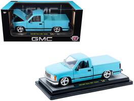 1988 GMC Sierra 1500 Custom Pickup Truck Light Blue with Black Stripes Limited Edition 1/24 Model Car by M2 Machines