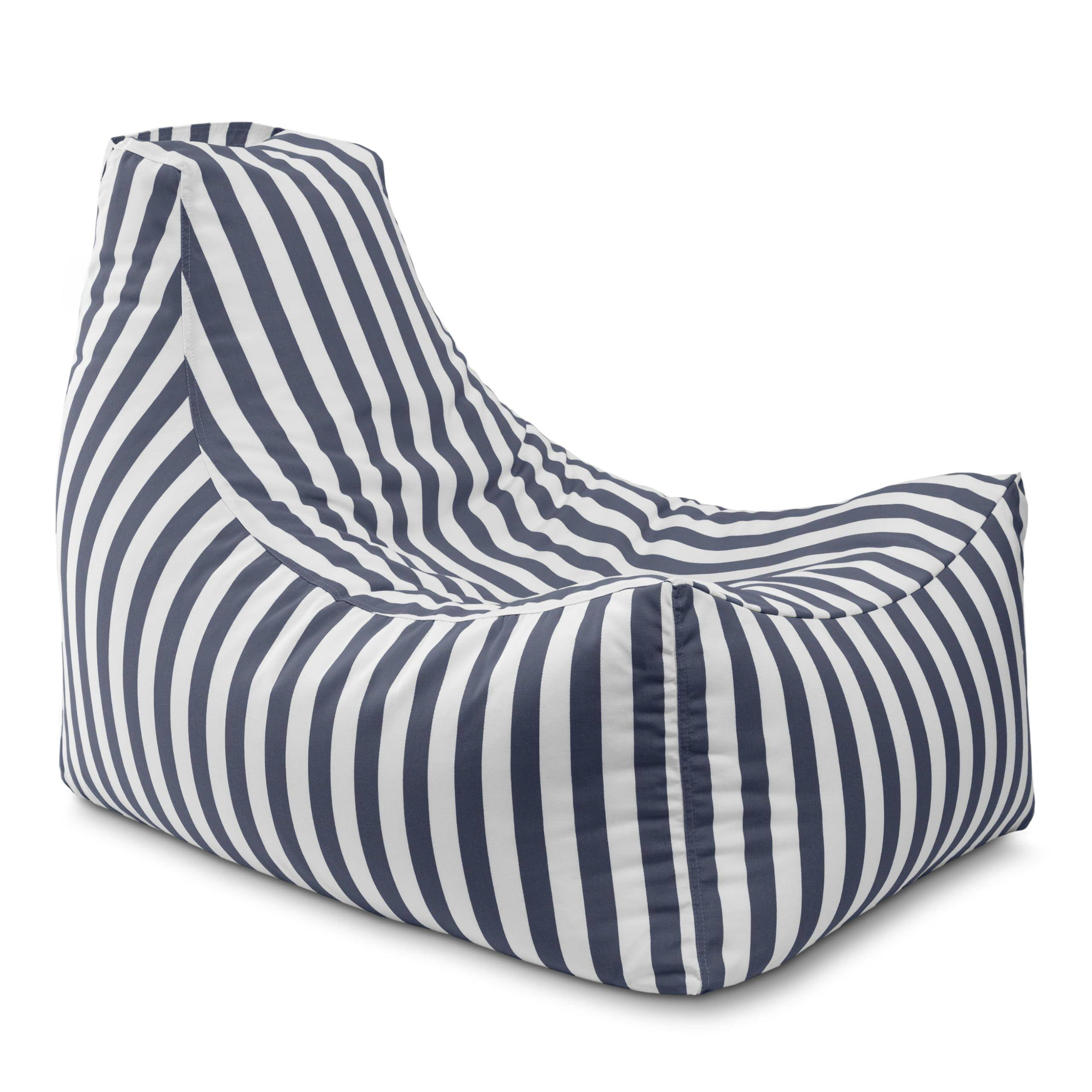 Alt View 3. JETRANSPORT - Juniper Outdoor Bean Bag Patio Chair & Poolside Lounge Navy Striped OUTDOOR BEAN BAG FOR ANY LOCATION - - Navy Striped.