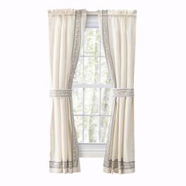 Ellis Curtain - Richmark Tailored Rod Pocket Design Curtain Panel Pair for Windows with Ties 70" x 54" - Natural