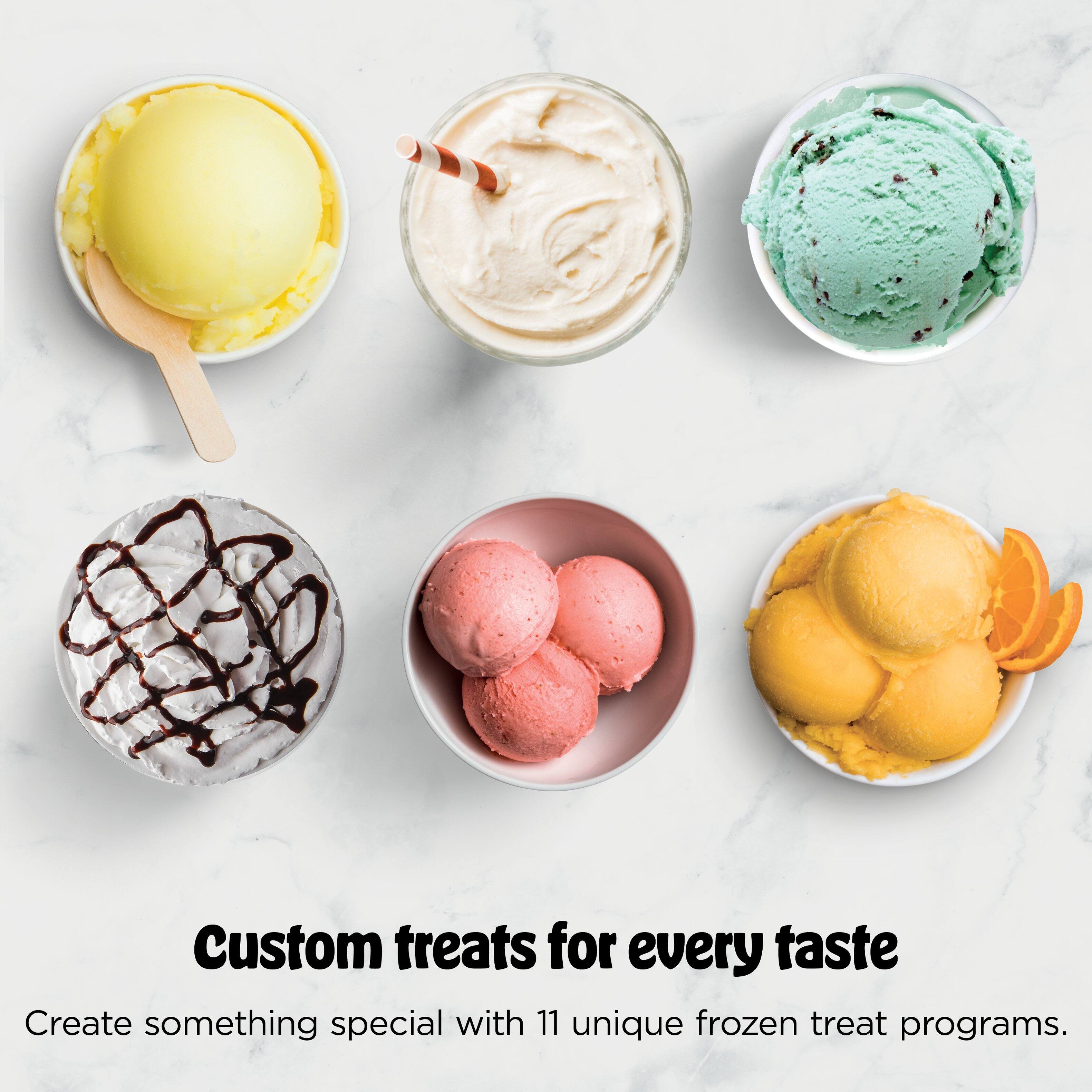 Custom treats for every taste  
Create something special with 11 unique frozen treat programs.