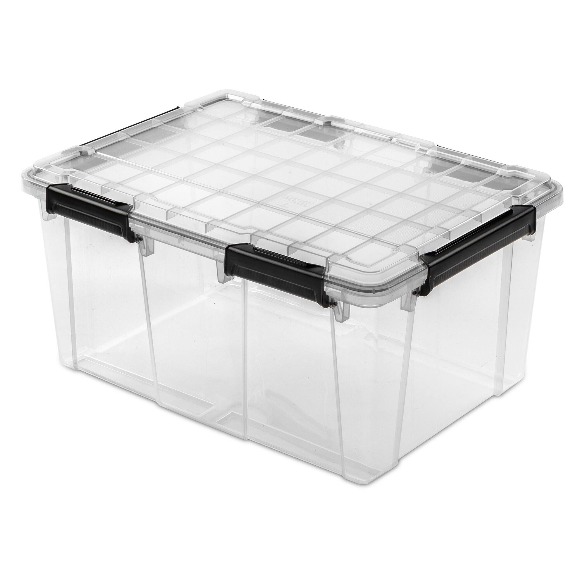 Alt View 10. Sterilite - Sterilite 80 Qt Gasket Box, Stackable Storage Container with Lids, Black, 8 Pack.