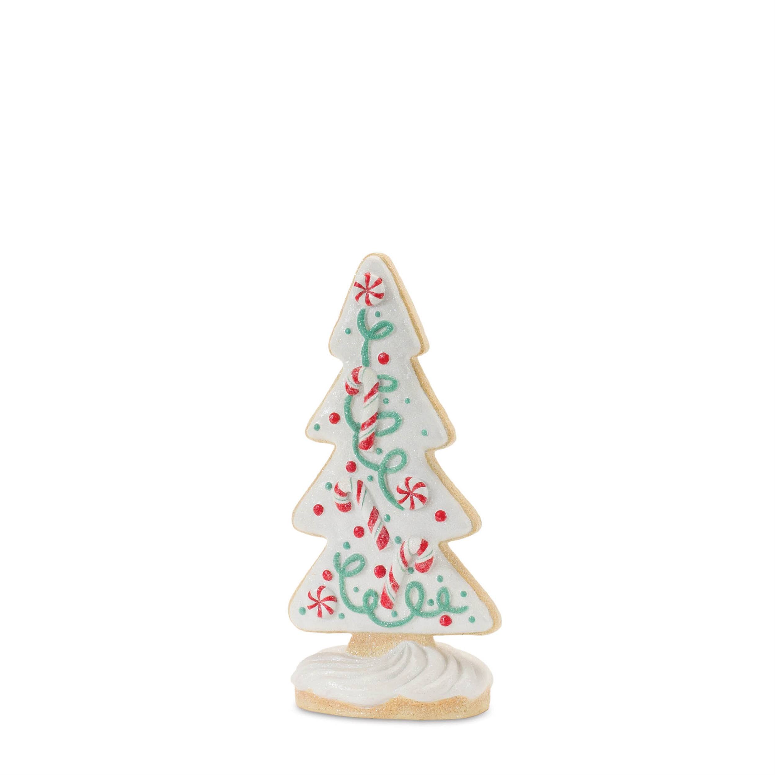 Left. BreeBe - Gingerbread Holiday Tree (Set of 2) - Tan, White.