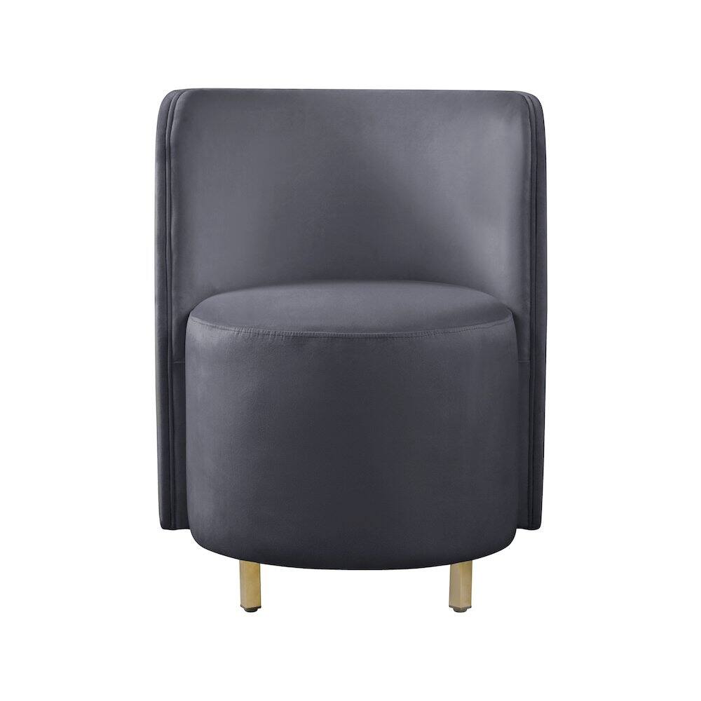 Alt View 3. Meridian Furniture - Rotunda Grey Velvet Accent Chair - Grey.
