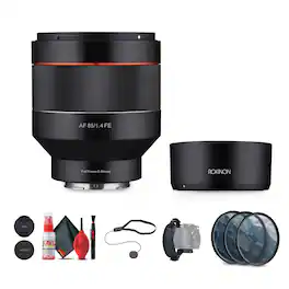 Rokinon - AF 85mm f/1.4 Lens for Sony E Bundle - Black