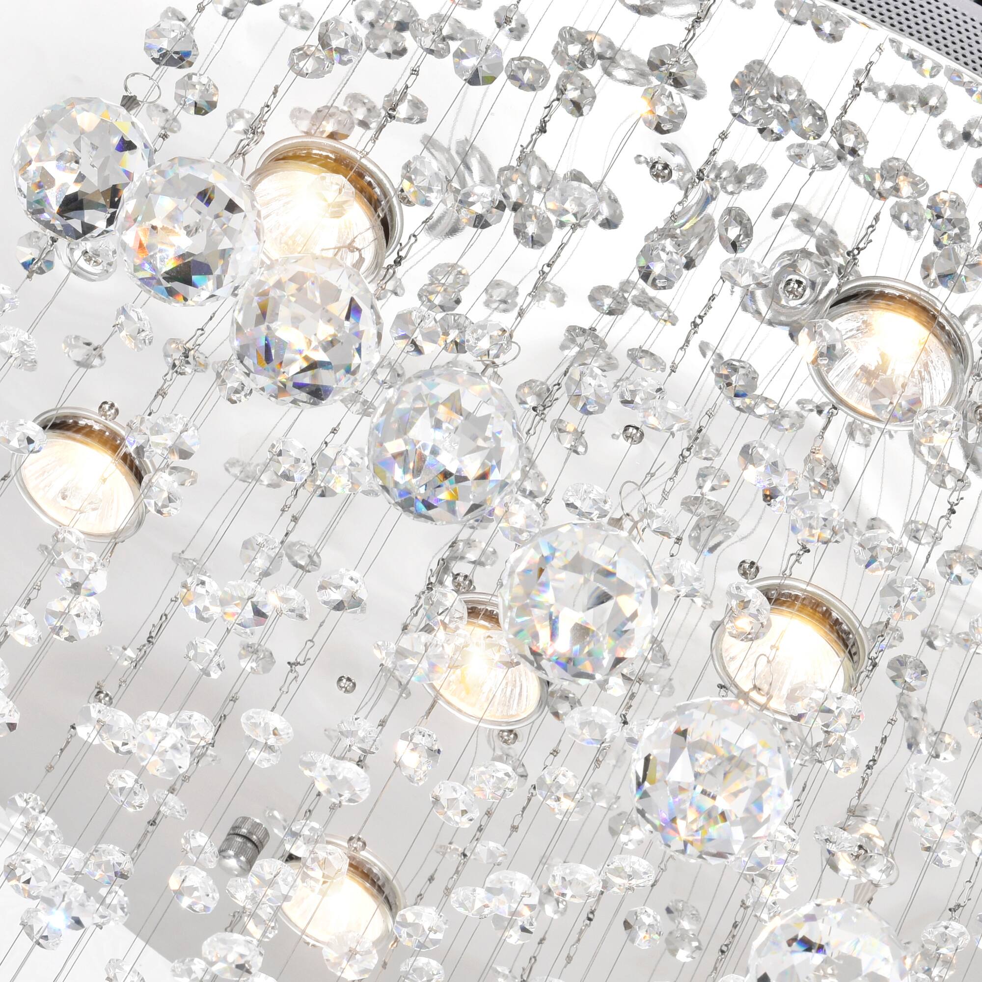 Angle. CWI Lighting - Spiral 6 Light Flush Mount With Chrome Finish - Chrome.