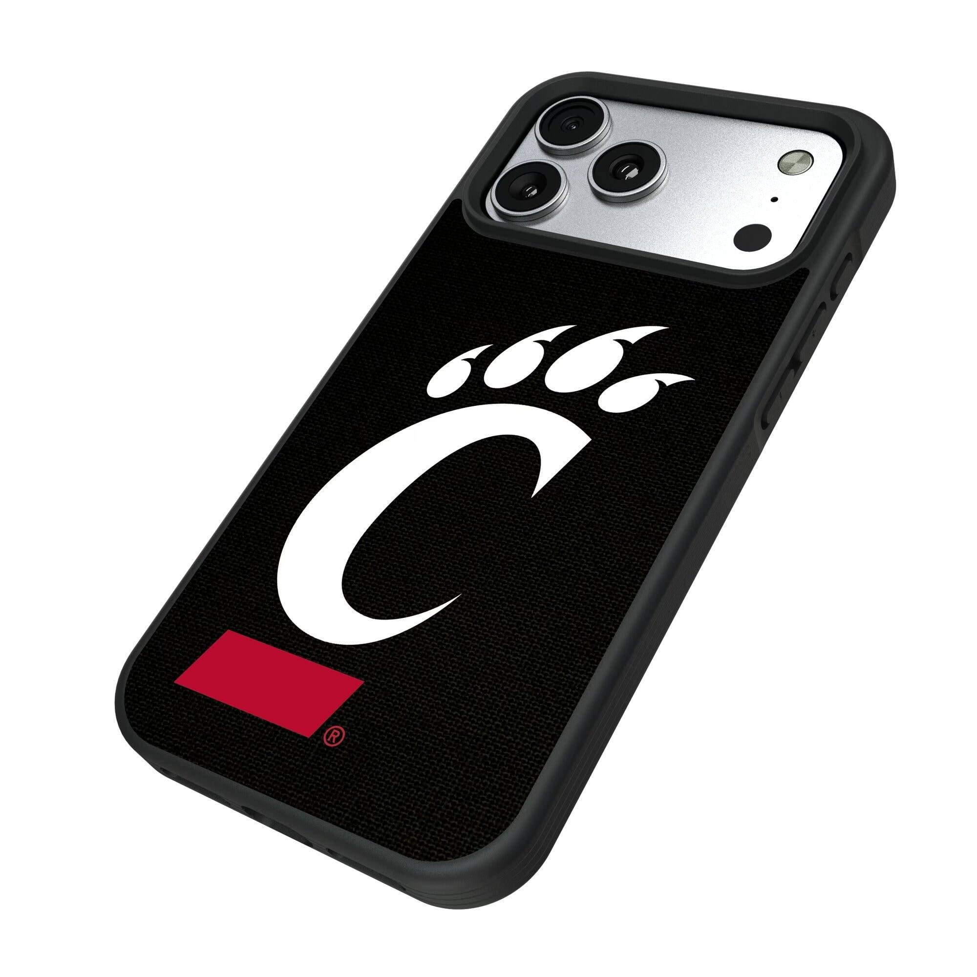 Alt View 1. Keyscaper - Cincinnati Bearcats iPhone Solid Design Bump Case - 15 Pro - Multicolor.