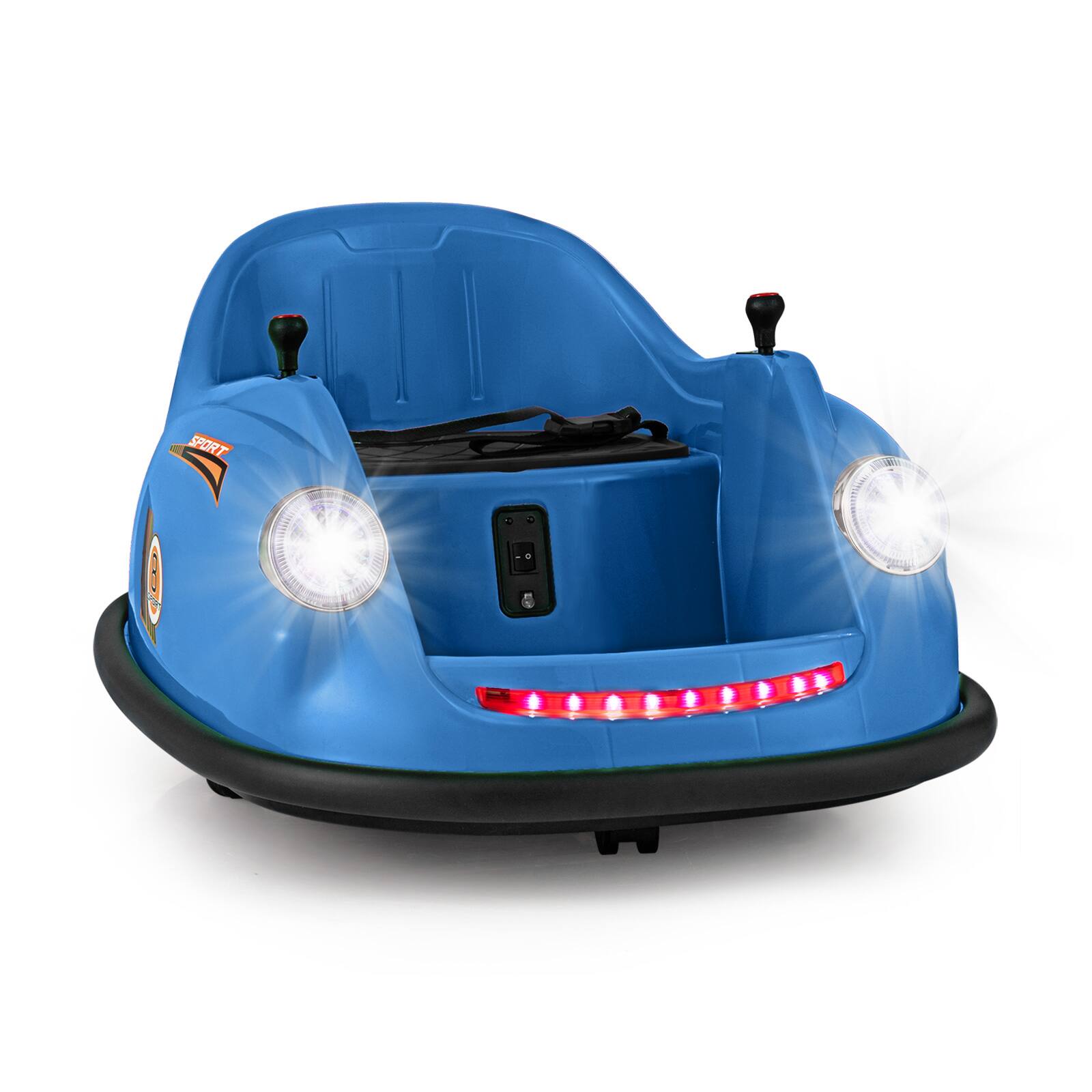 HONGGE - 12V Kids Electric Bumper Car with Remote and Lights - Navy