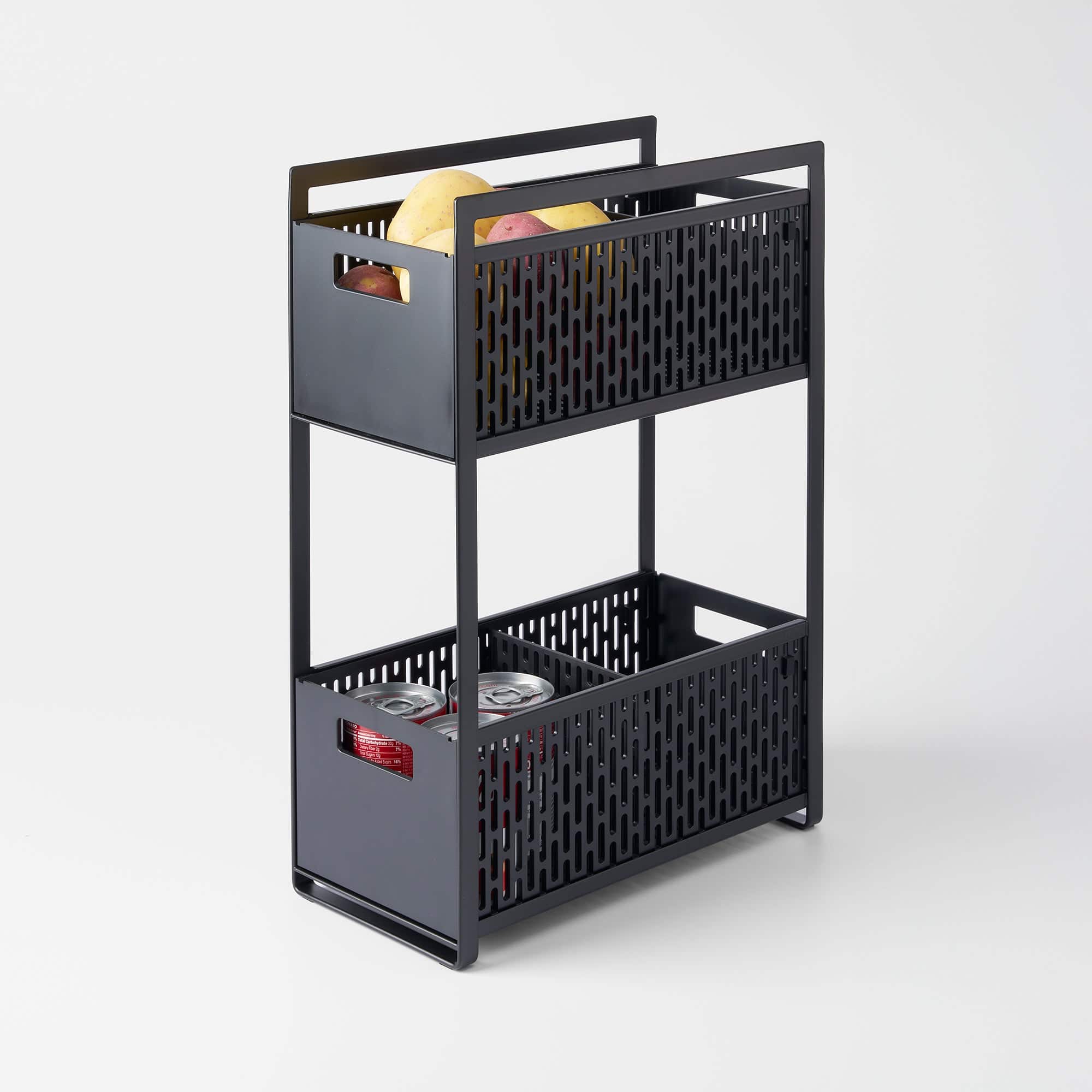 Yamazaki Home - Two-Tier Cabinet Storage Basket - Black