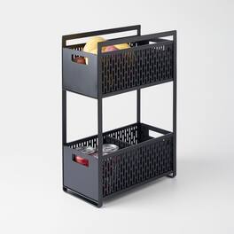 Yamazaki Home - Two-Tier Cabinet Storage Basket - Black