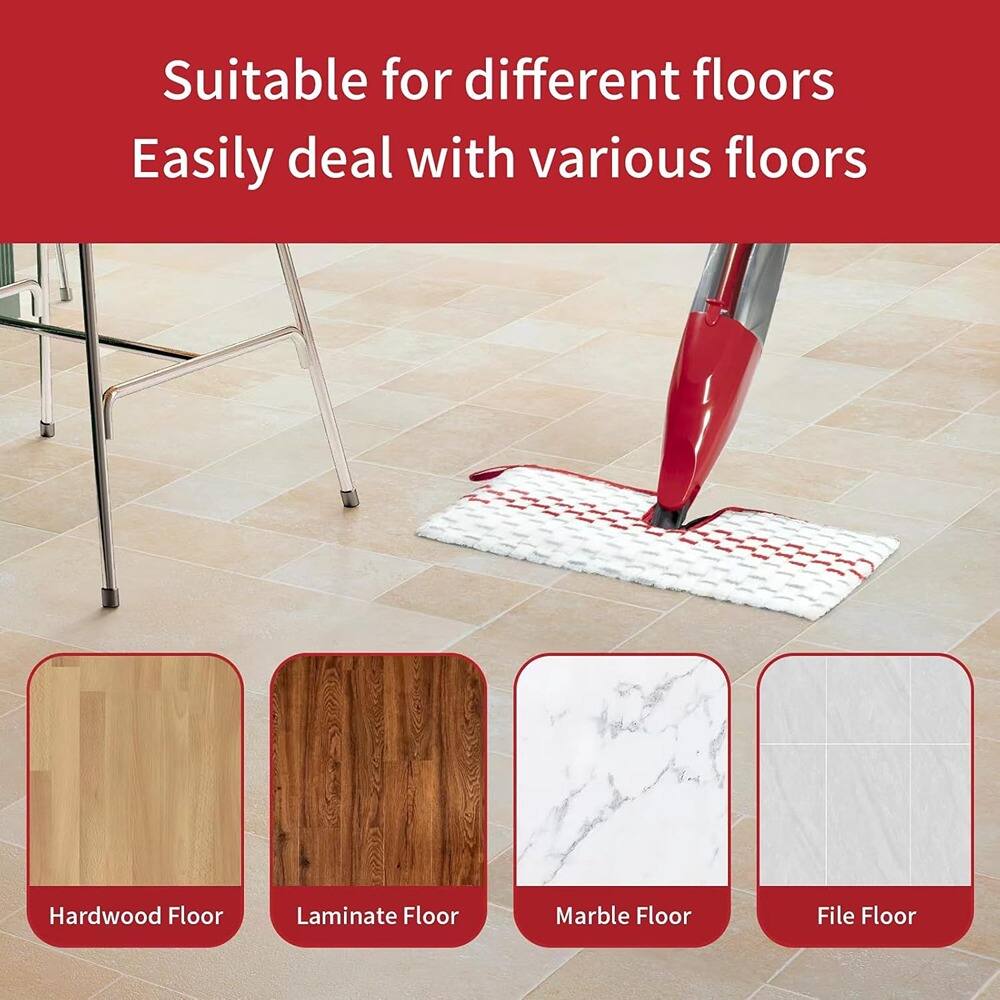 Suitable for different floors  
Easily deal with various floors  

- Hardwood Floor  
- Laminate Floor  
- Marble Floor  
- Tile Floor