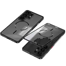 Dteck - Magnetic Aluminum Bumper Case for Samsung Galaxy S26 Ultra, Slim Shockproof Translucent Matte Cover with Buckle Lock - Black