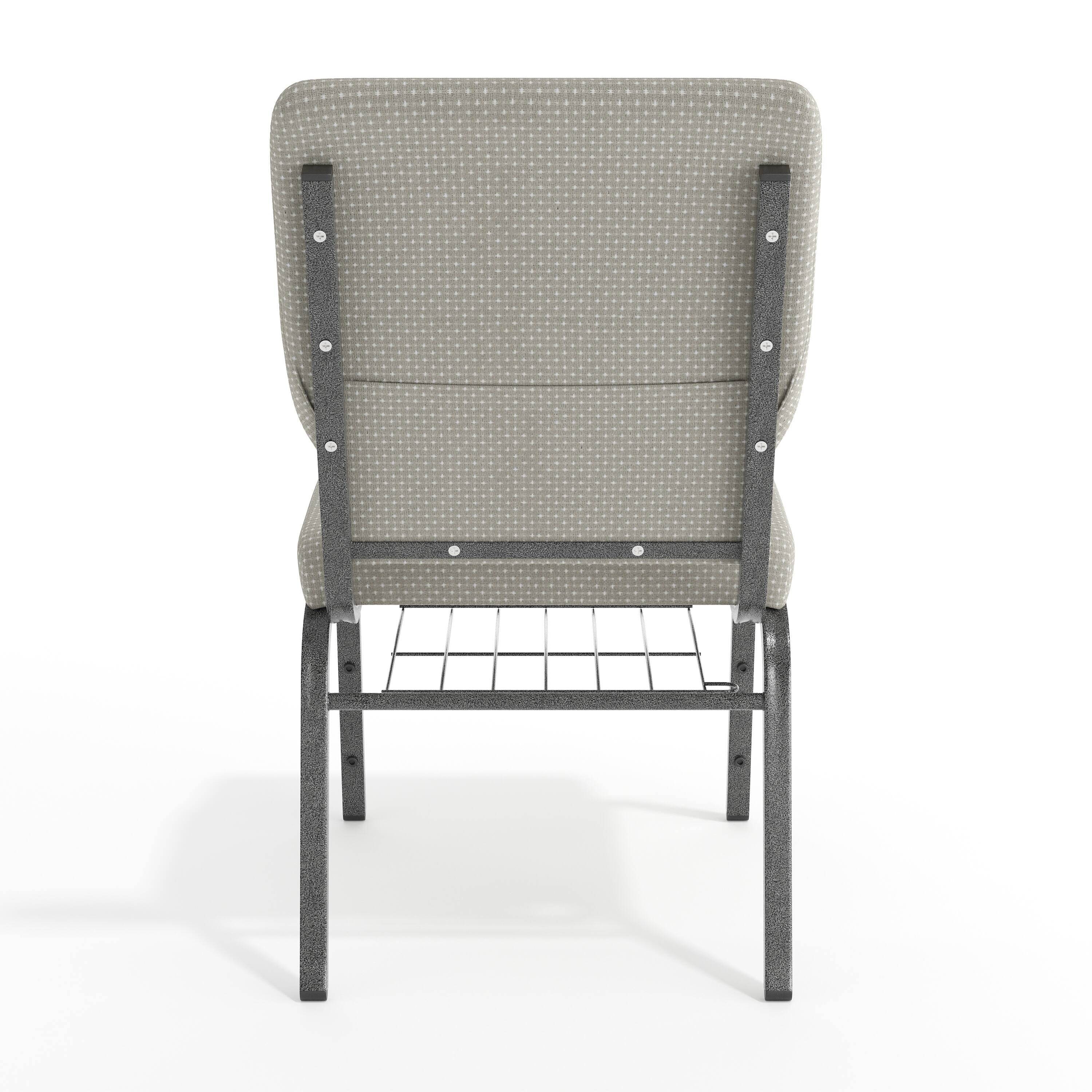 Alt View 7. Emma + Oliver - 18.5"W Church/Reception Guest Chair with Communion Cup Book Rack - Gray Dot Fabric/Silver Vein Frame.