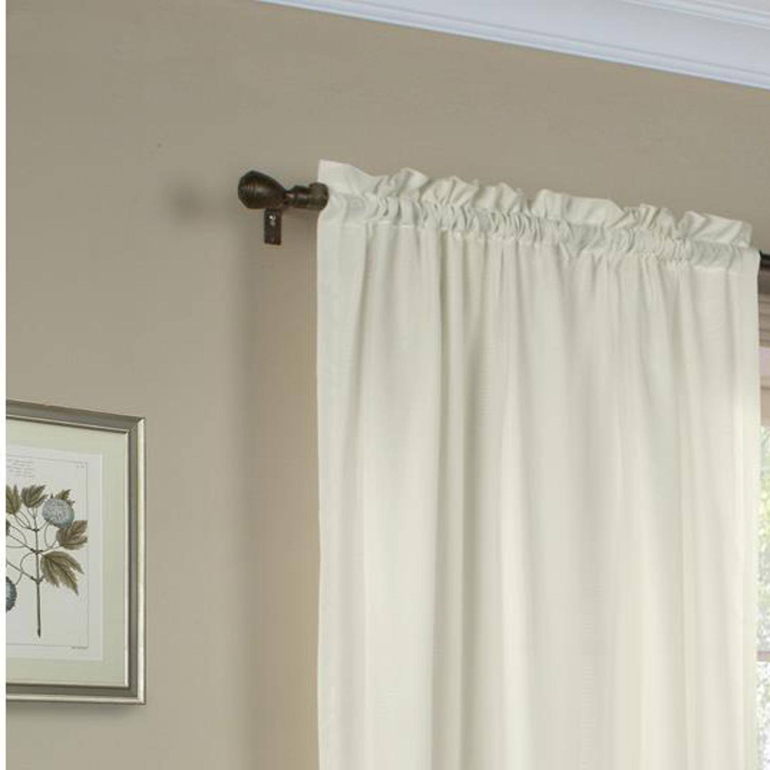 Angle. Commonwealth Home Fashions - Commonwealth Thermavoile Rhapsody Lined Tailored Pole Top Curtain Panel - 54x84" - Ivory - Ivory.