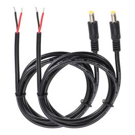 Unique Bargains - 2pcs DC Power Pigtails Cable, 5.5x2.5mm Male to Bare Wire, for PC, Laptop, Toys, Cellphone, Electronic Device - Black