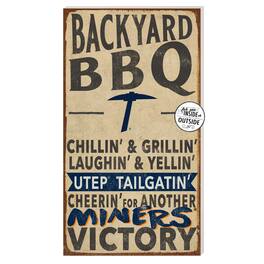 Jardine - UTEP Miners 11'' x 20'' Indoor/Outdoor BBQ Sign - Brown