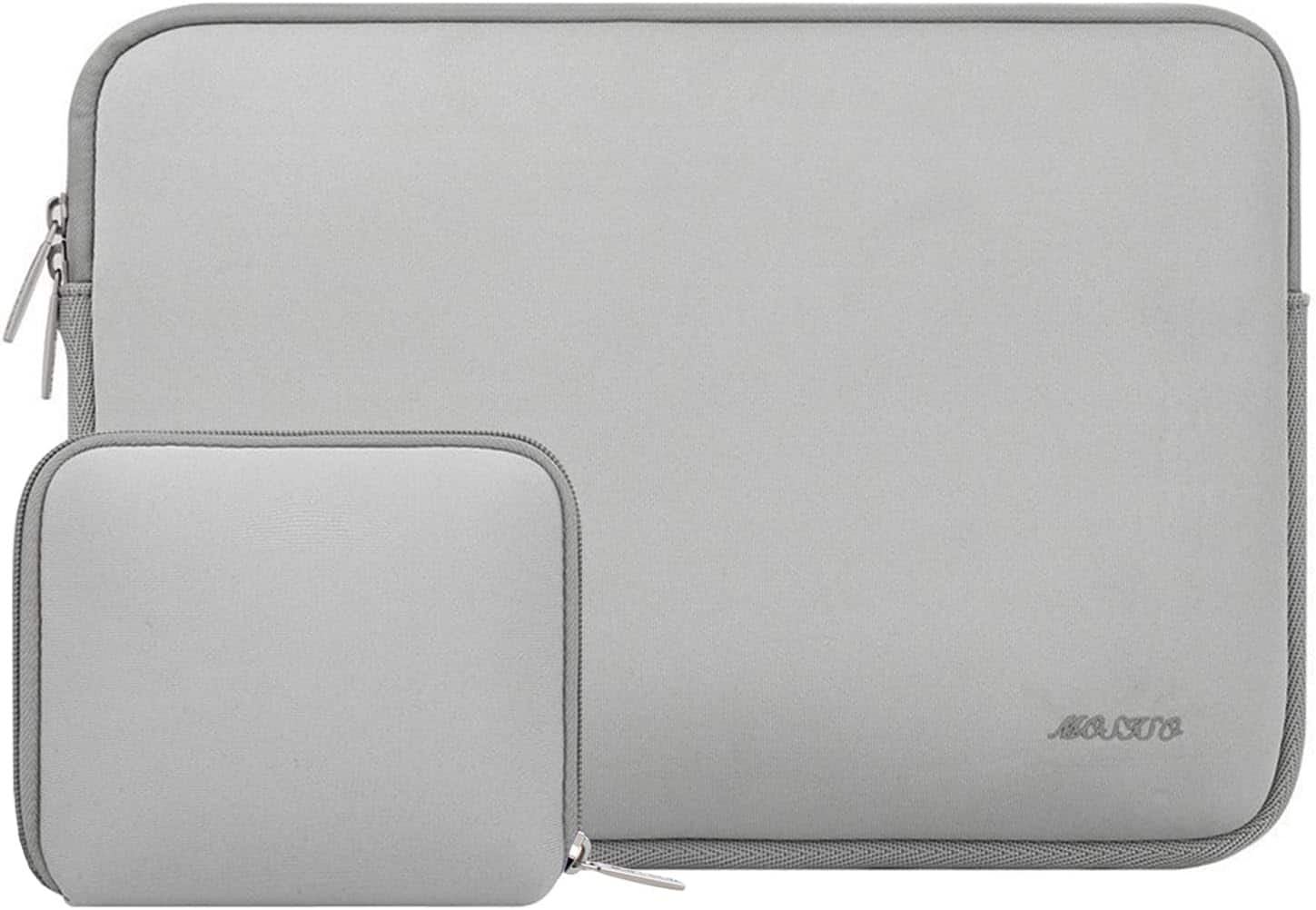 mosiso - 13-13.3 inch Laptop Sleeve Bag for MacBook Air Pro 13 14 HP Dell ASUS Lenovo, Neoprene Computer Sleeve with Small Case - Gray