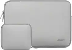Front. mosiso - 13-13.3 inch Laptop Sleeve Bag for MacBook Air Pro 13 14 HP Dell ASUS Lenovo, Neoprene Computer Sleeve with Small Case - Gray.