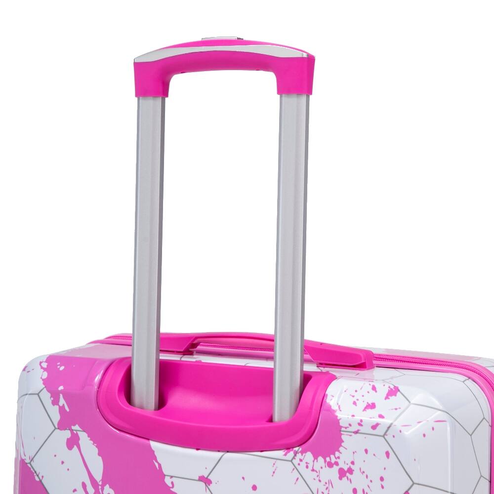 Alt View 9. Ropilly - Ropilly 3 Piece Luggage Set Pink Hard Shell Suitcase with PC Spinner Wheels and Combination Lock - Pink.