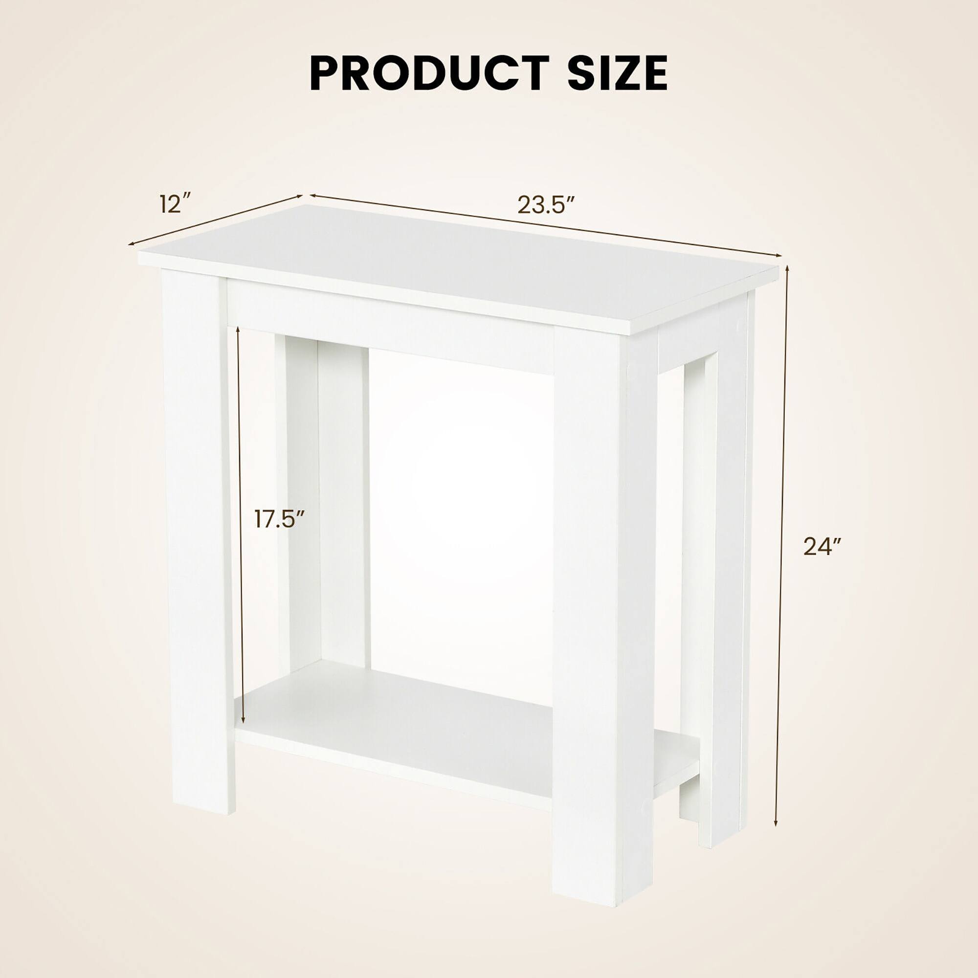 PRODUCT SIZE

12" x 23.5" x 17.5" x 24"