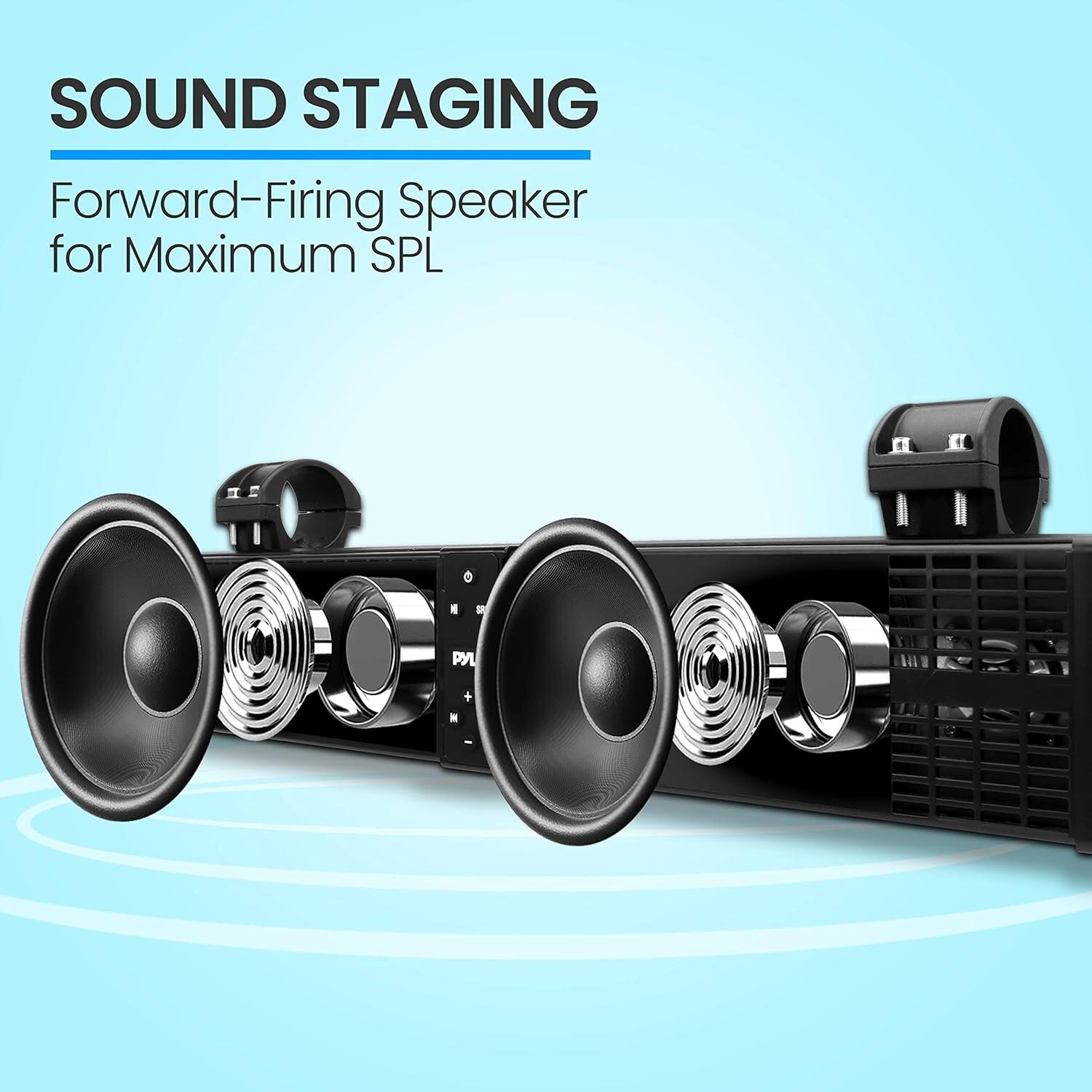 SOUND STAGING  
Forward-Firing Speaker for Maximum SPL