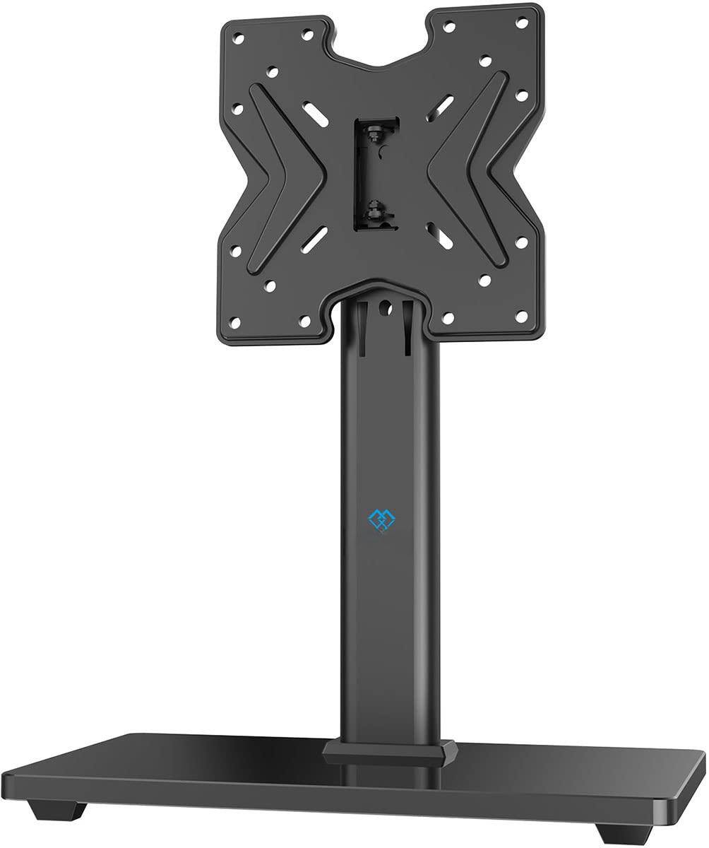 Front. Hanke - Swivel Universal Tv Stand For 19- Tvs Or Monitor Height Adjustable Mount With Tempered Glass Base Max Vesa ... - Default.