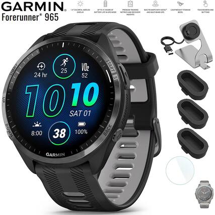GARMIN
Forerunner 965
1.4" COLORFUL AMOLED DISPLAY
UP TO 10+ HOURS BATTERY LIFE IN GPS MODE
PREMIUM TRAINING METRICS AND RECOVERY INSIGHTS
BUILT IN MAPS WITH SAT+ AND MULTI-BAND GPS
LIGHTWEIGHT TITANIUM BEZEL
TOUCHSCREEN AND BUTTONS
24 hr
25
52
7010
SAT 01
8:00
38
100%
GARMIN