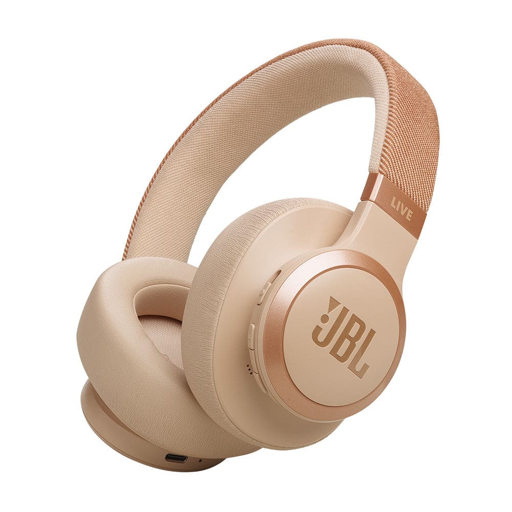 JBL - Live 770NC Wireless Over-Ear Headphones with True Adaptive Noise Cancelling - 2024 - Sandstone