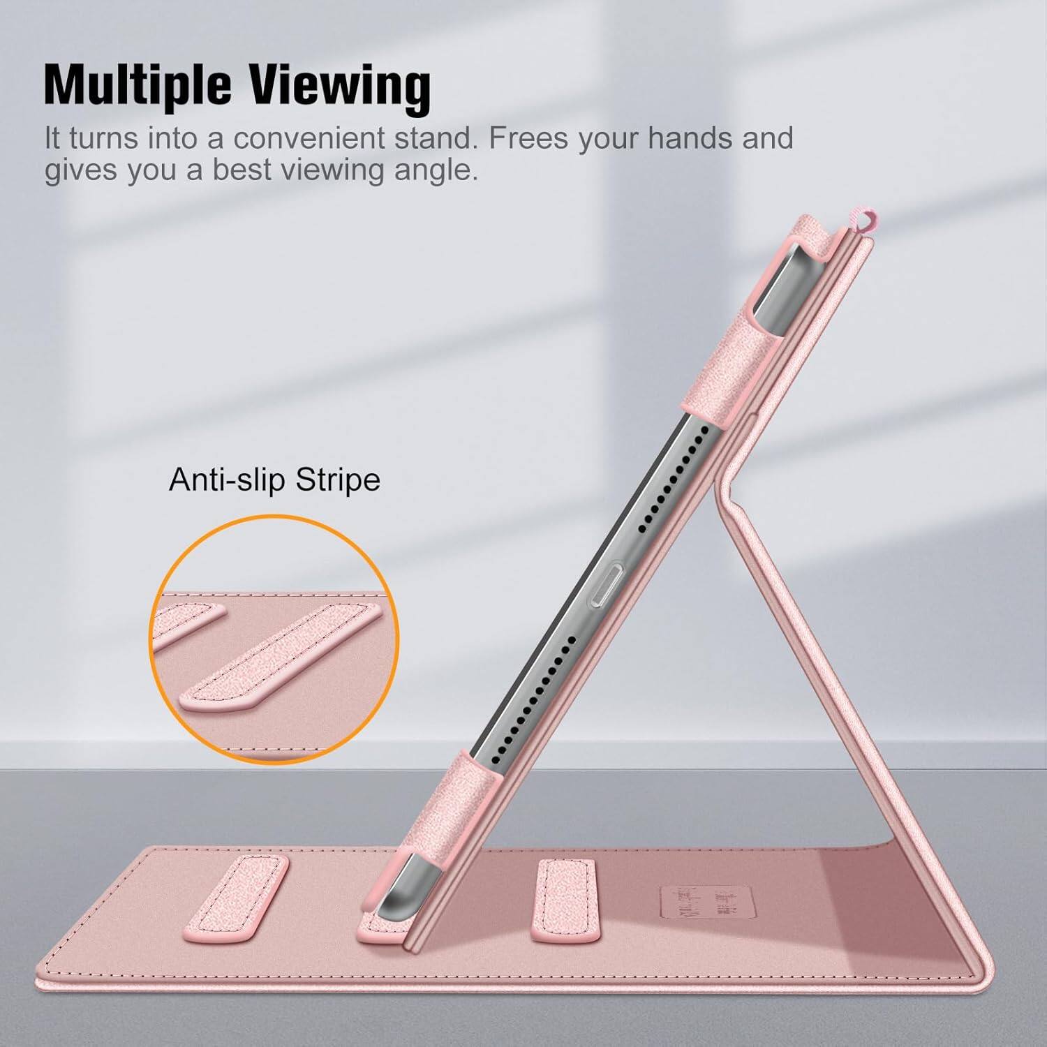 Multiple Viewing  
It turns into a convenient stand. Frees your hands and gives you a best viewing angle.

Anti-slip Stripe