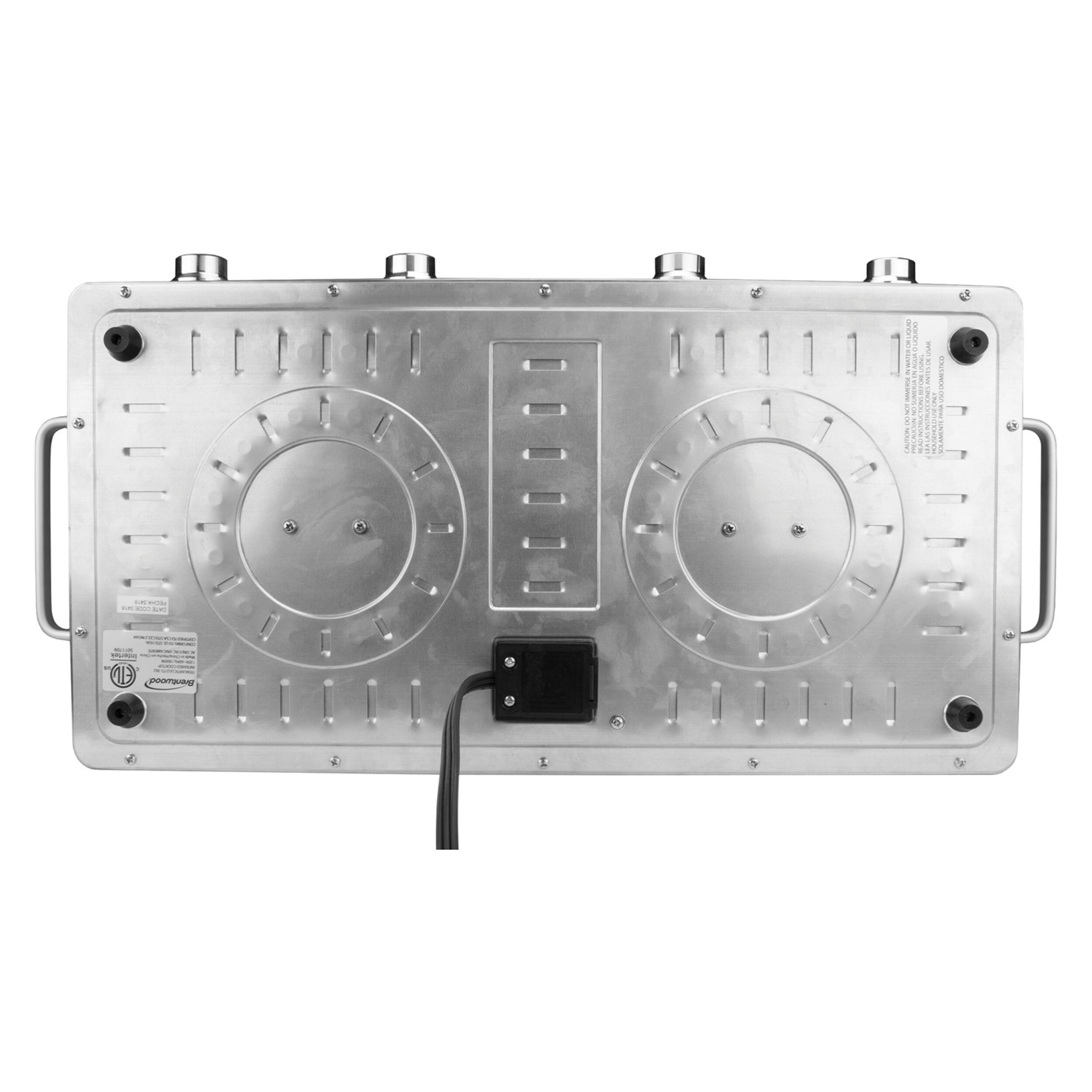 Alt View 6. Brentwood - Brentwood Select 1800 Watt Double Infrared Electric Countertop Burner in Stainless Steel with Timer - Silver.