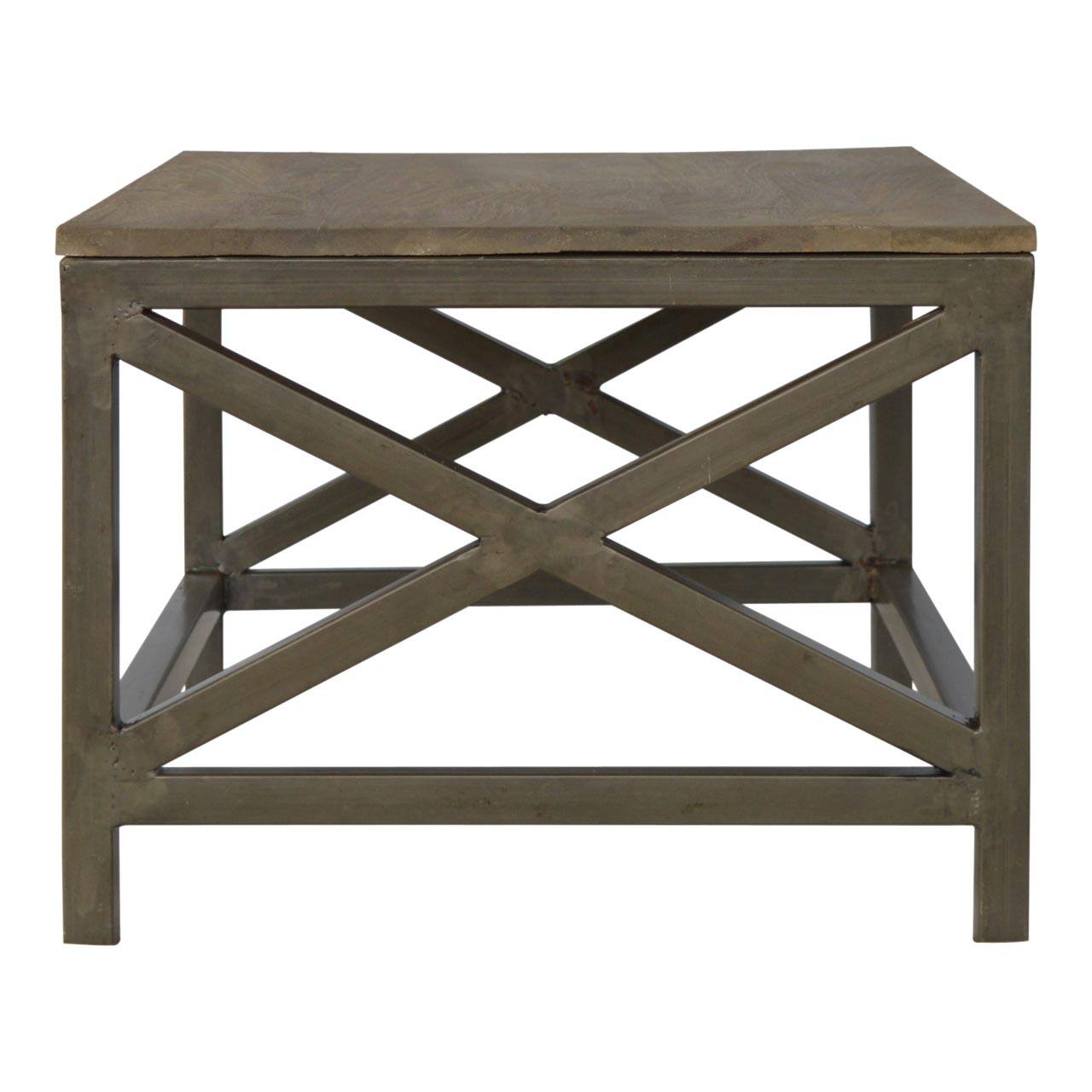 Alt View 5. Artisan Furniture - Artisan Furniture Industrial Cross Metal Oatmeal Coffee Table - Black.