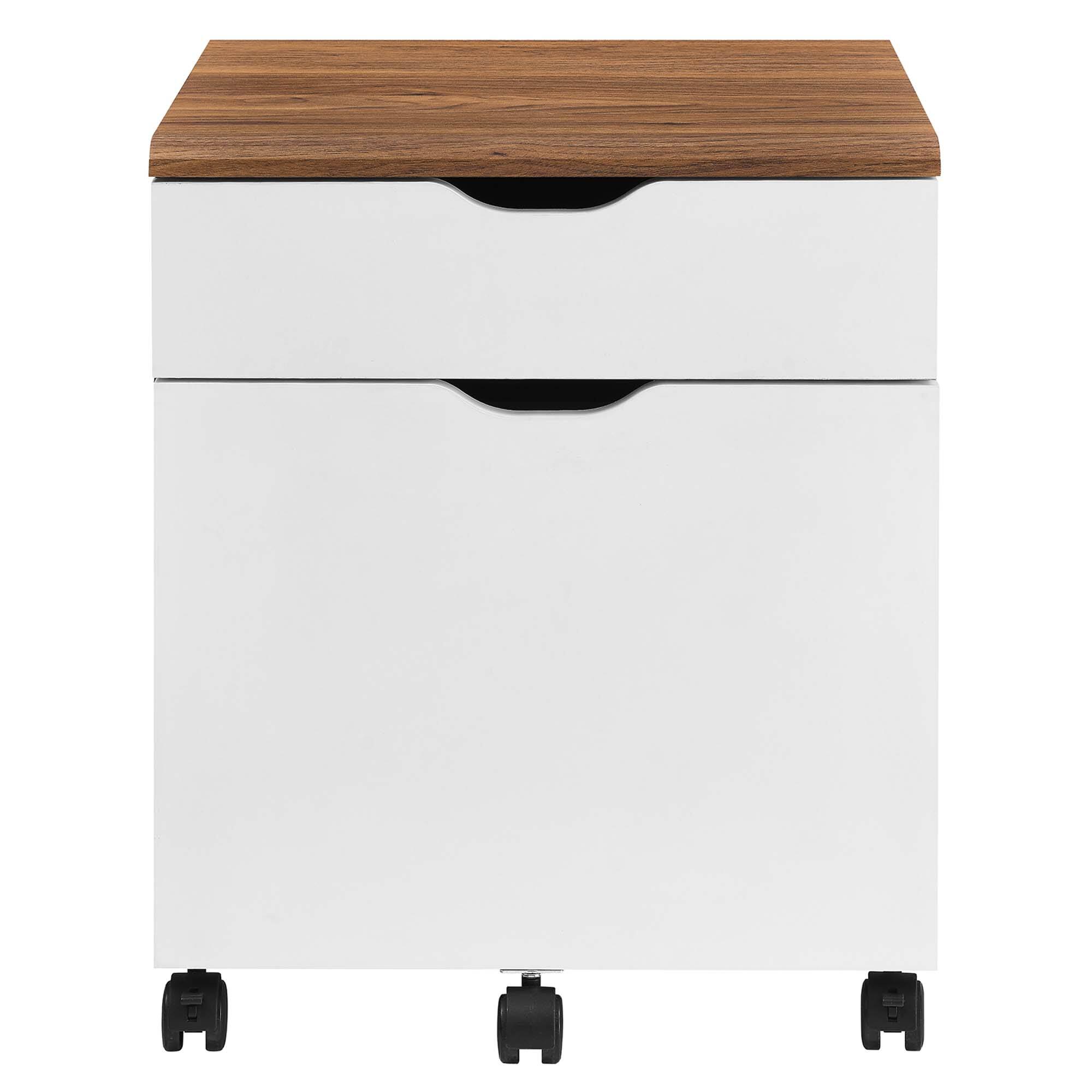 Angle. Modway - Envision Wood File Cabinet by Modway - Walnut White.
