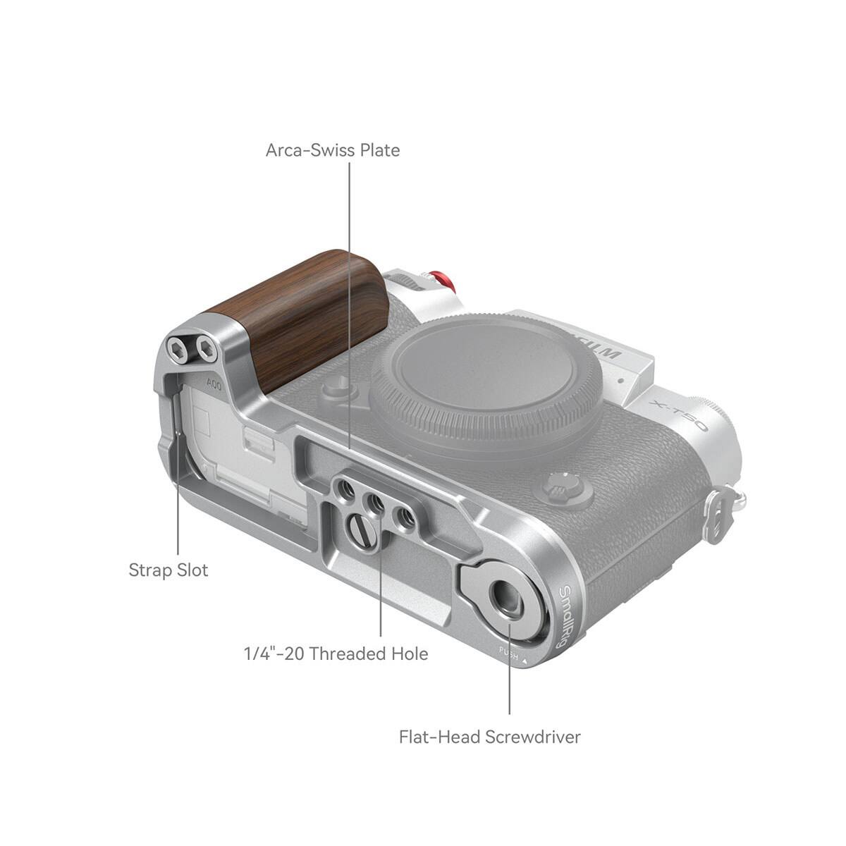 Arca-Swiss Plate  
ADO  
FILM M X-T50  
Strap Slot  
1/4"-20 Threaded Hole  
PUSH  
SmallRig Flat-Head Screwdriver