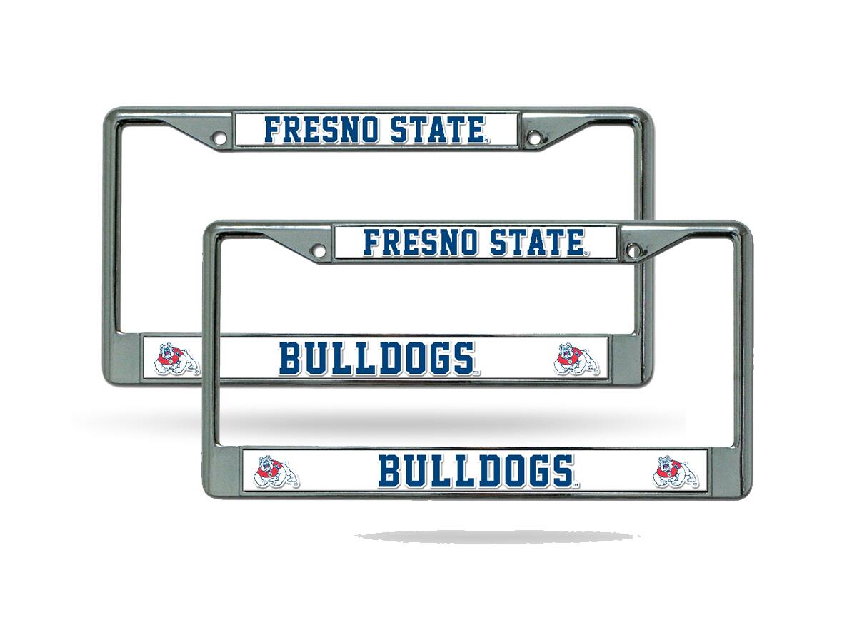 Fresno State Bulldogs Chrome Metal License Plate Frame - Set of 2 Frames