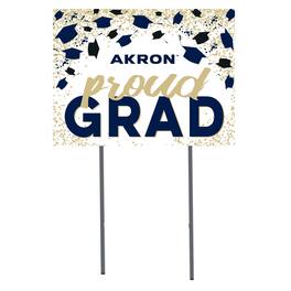 Jardine - Akron Zips 18" x 24" Proud Grad Yard Sign - White