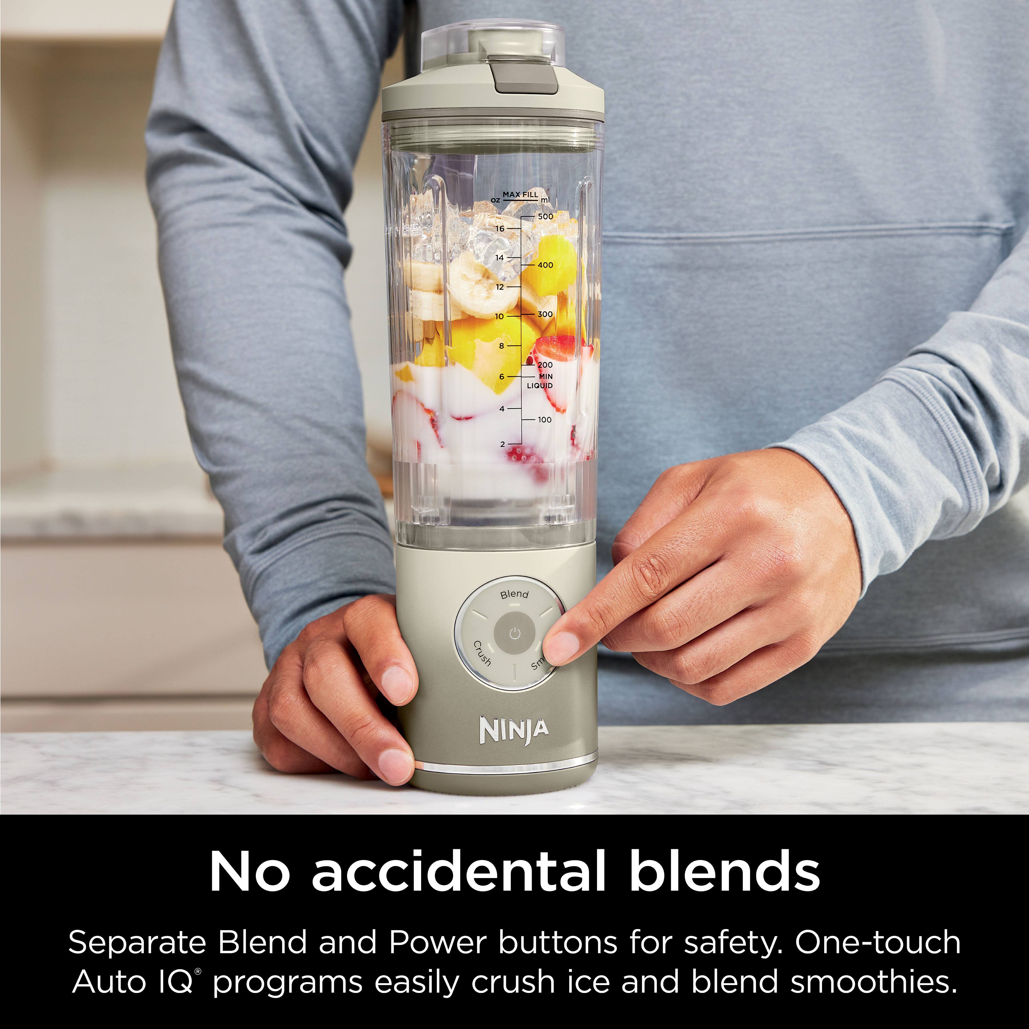 MAX NINJA - No accidental blends. Separate Blend and Power buttons for safety. One-touch Auto IQ programs easily crush ice and blend smoothies.