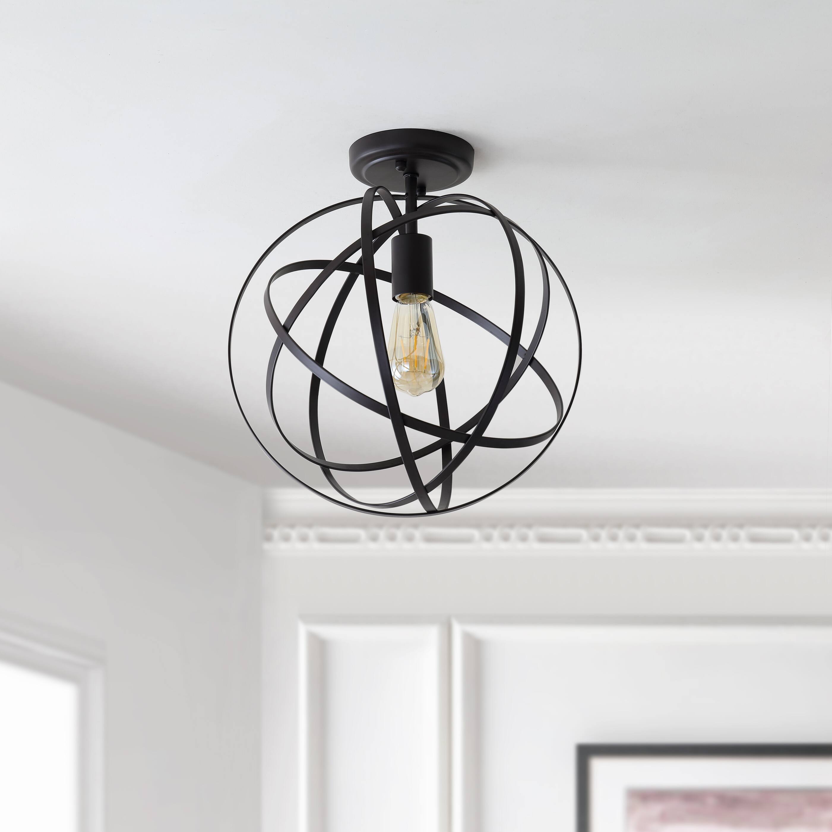 Alt View 5. Jonathan Y - Alba 13" Metal LED Flush Mount, Oil Rubbed Bronze - Oil Rubbed Bronze.