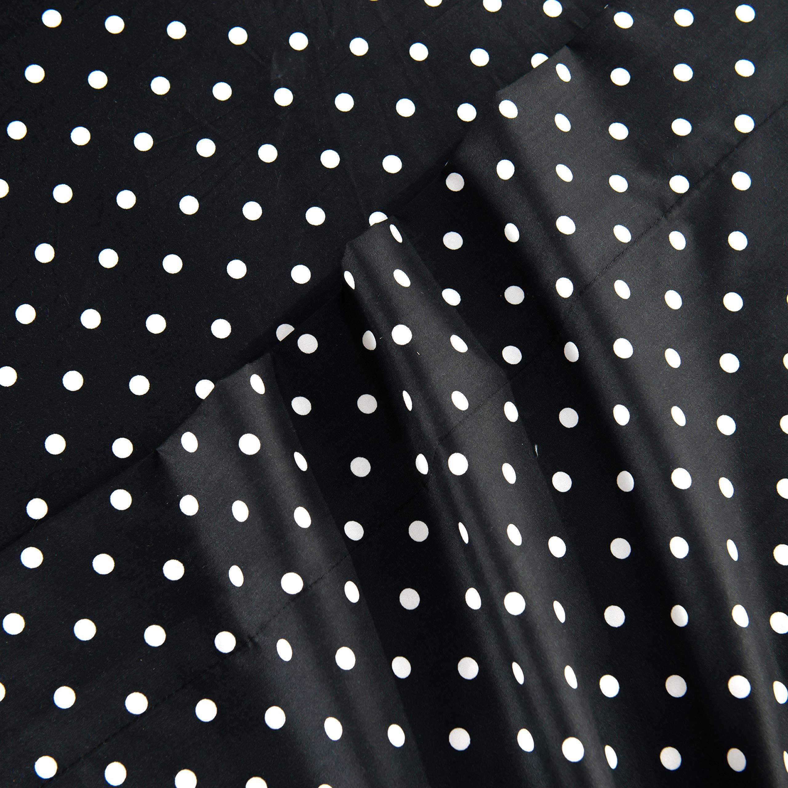 Alt View 3. TECH SAFARI - Luxury Soft Bed Sheets Polkadot Pattern 1500 Hotel Quality Microfiber Softness Wrinkle And Fade Resistant 6 - Polkadot Black Full.