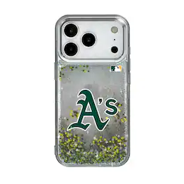 Keyscaper - MLB - Athletics Linen Logo iPhone Glitter Case - 14 - Multicolor