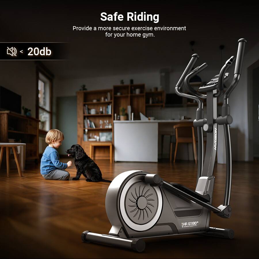 Safe Riding  
Provide a more secure exercise environment for your home gym.  
< 20db  
HR E1190
