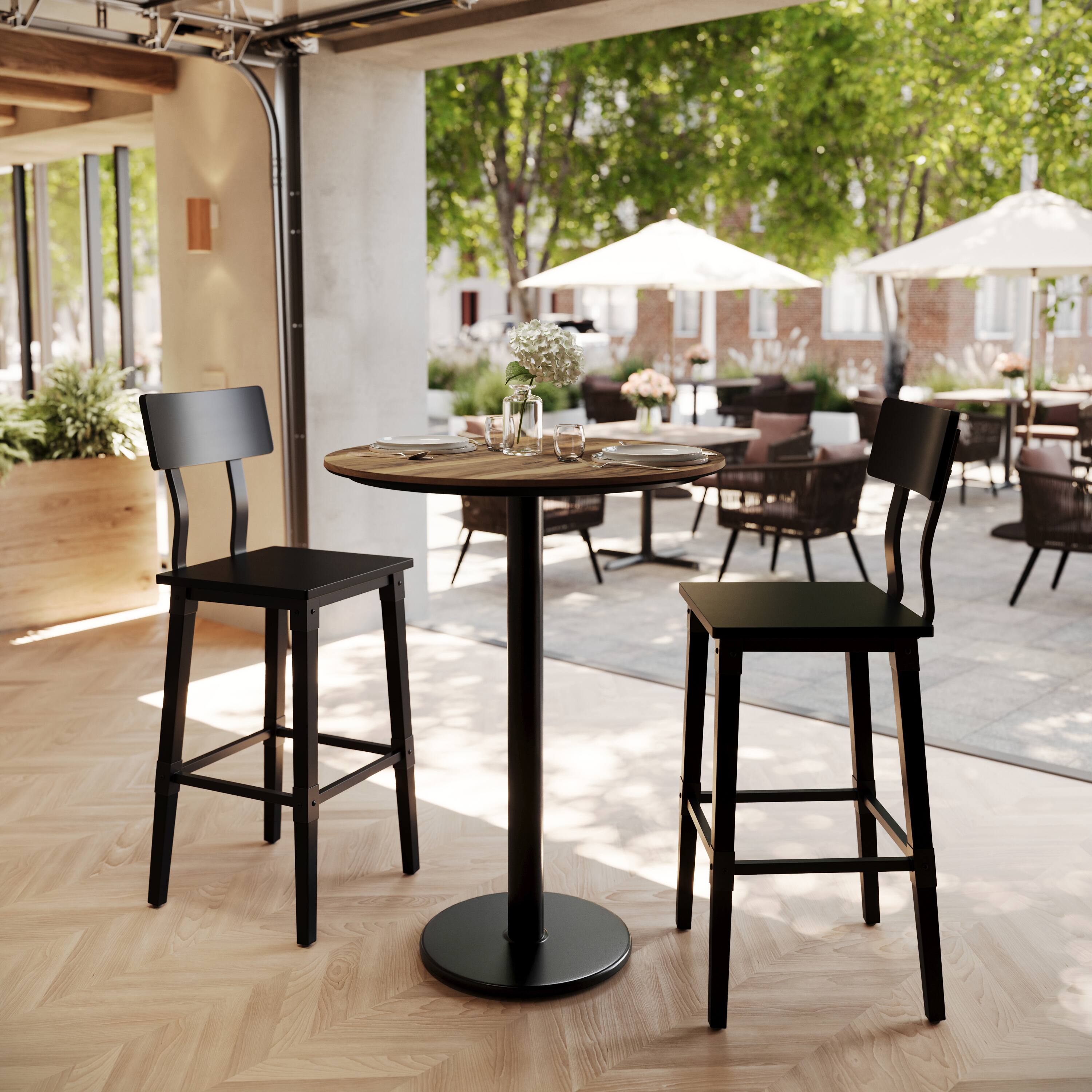 Alt View 1. Emma + Oliver - PureShield Tabletop with Seam-Free Surface Innovation and Bar Height Base - Natural/Black Base.