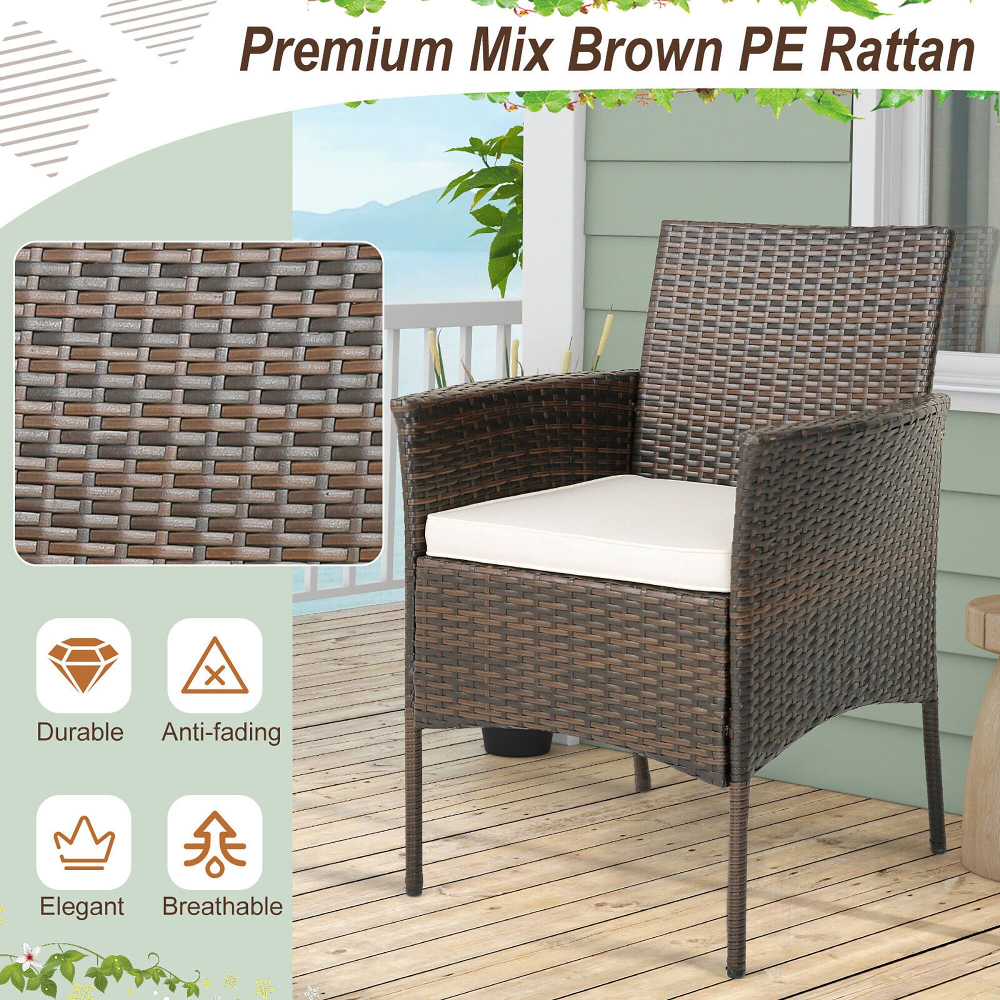 Premium Mix Brown PE Rattan, Durable, Anti-fading, Elegant, Breathable