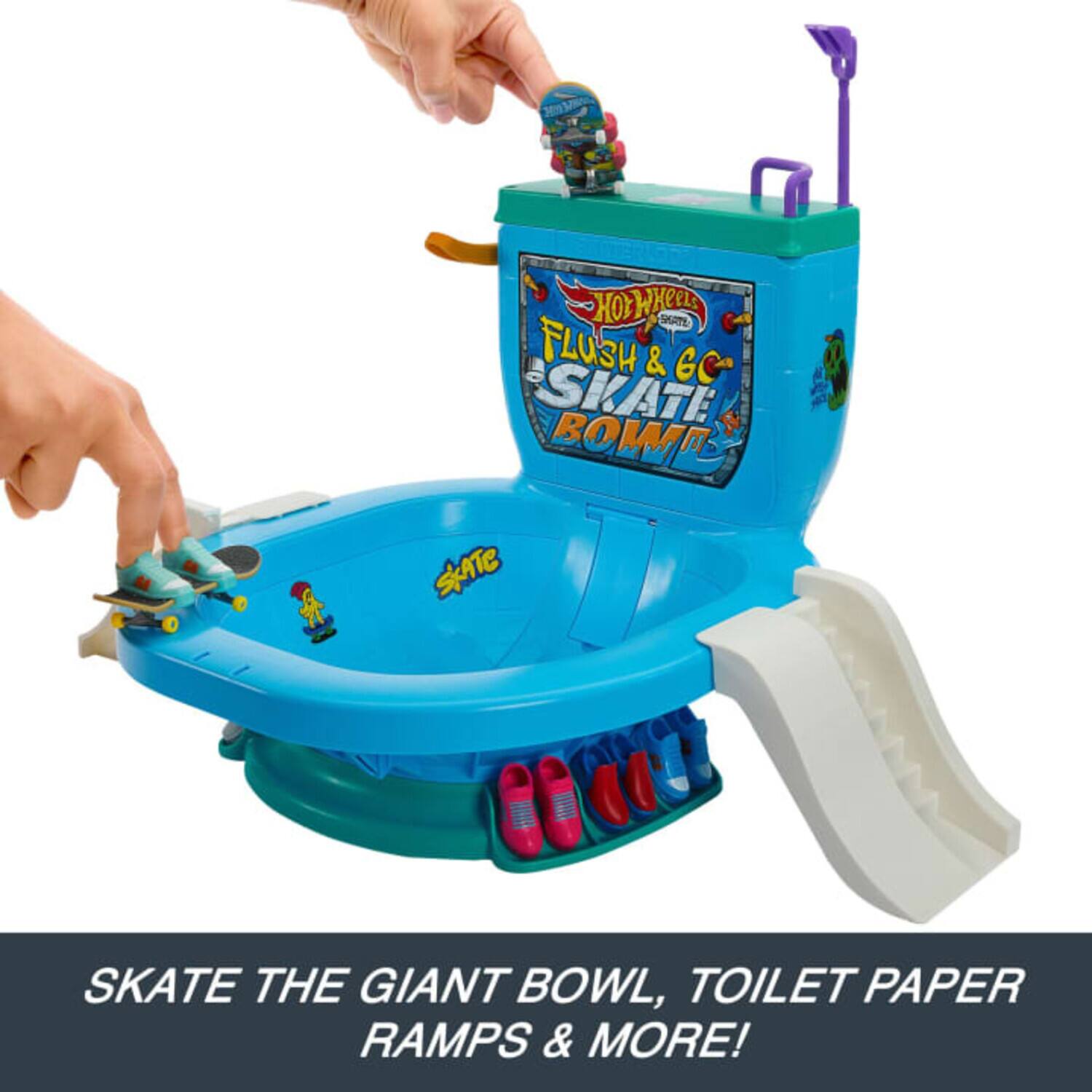 YWKEL HOY SATE FLUSH & GC SKATE BOWL SKATE SKATE THE GIANT BOWL, TOILET PAPER RAMPS & MORE!