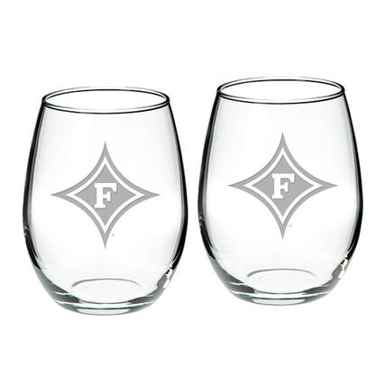 Front. Jardine - Furman Paladins 21oz. 2-Piece Stemless Wine Glass Set - Multicolor.