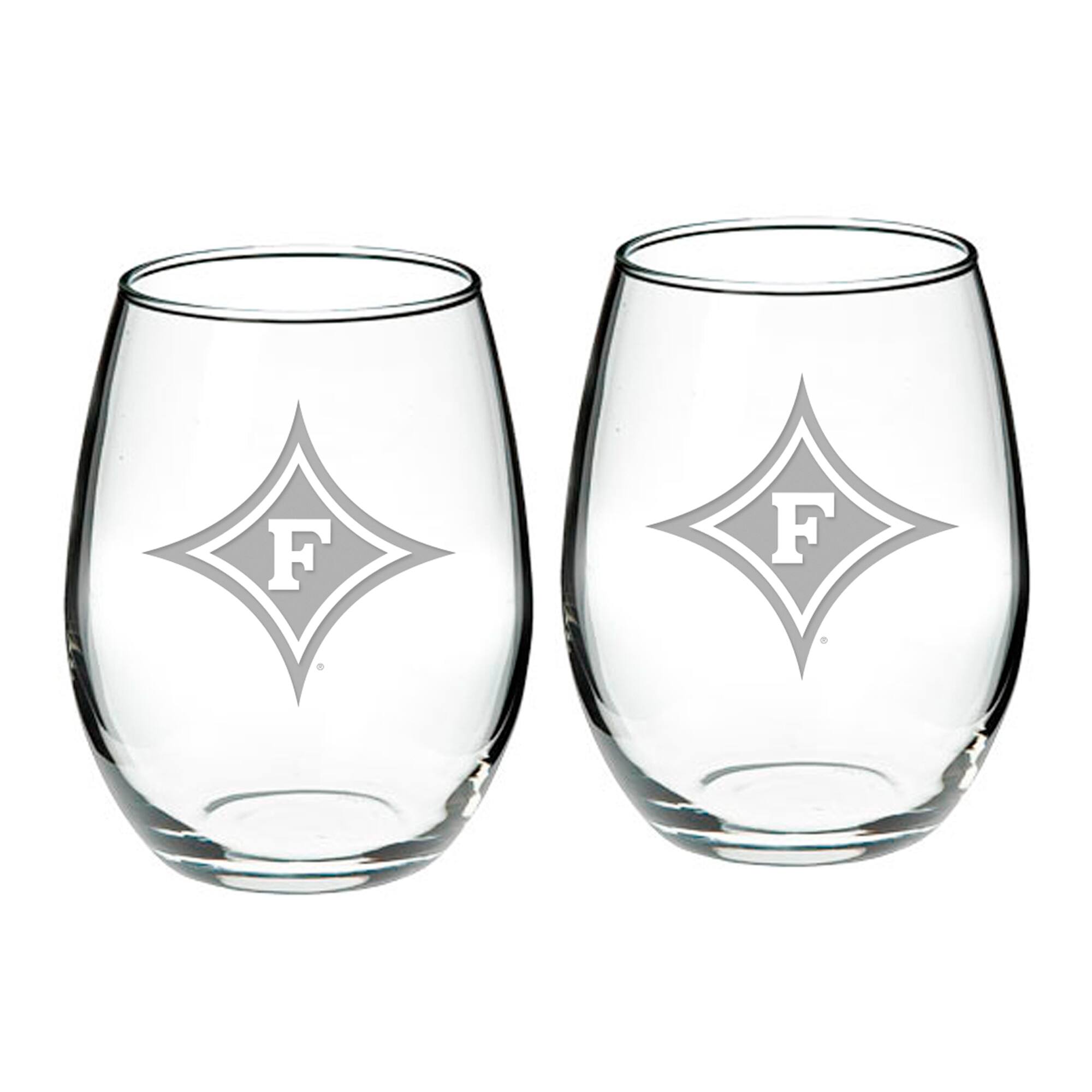 Front. Jardine - Furman Paladins 21oz. 2-Piece Stemless Wine Glass Set - Multicolor.