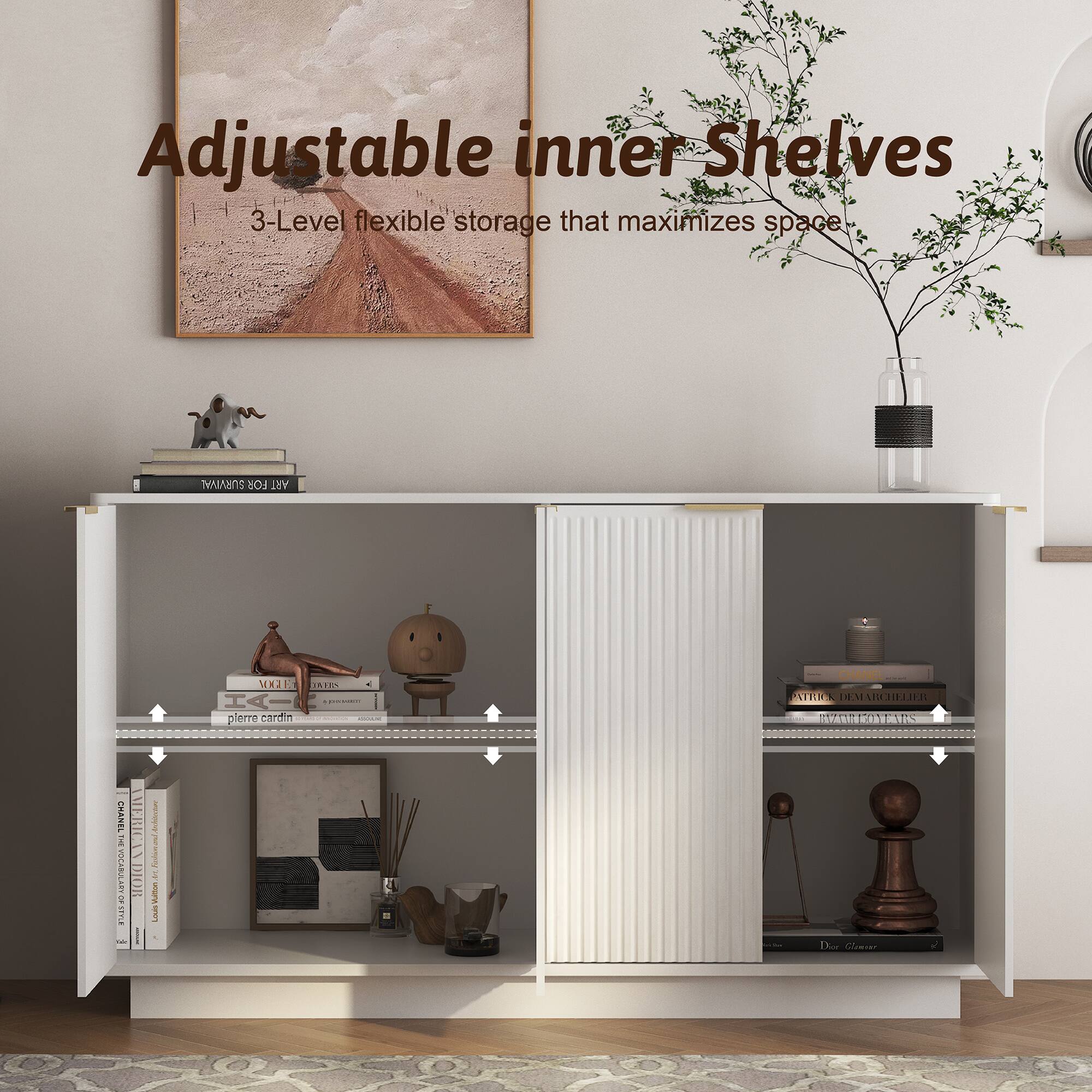 Adjustable inner Shelves 3-Level flexible storage that maximizes space

SURVIVAL FOR ART

MXXE DARS HAI . puesons pierre cardin ONE MARCIATIN

CHANEL ATRICK DEM ARCHELIER MIX BVORTEONEARS

CHANEL FIBE 1 VOCABULARY OF STYLE Colo I

your Flanham Vuitton Lass

ri line

Dior Glowner