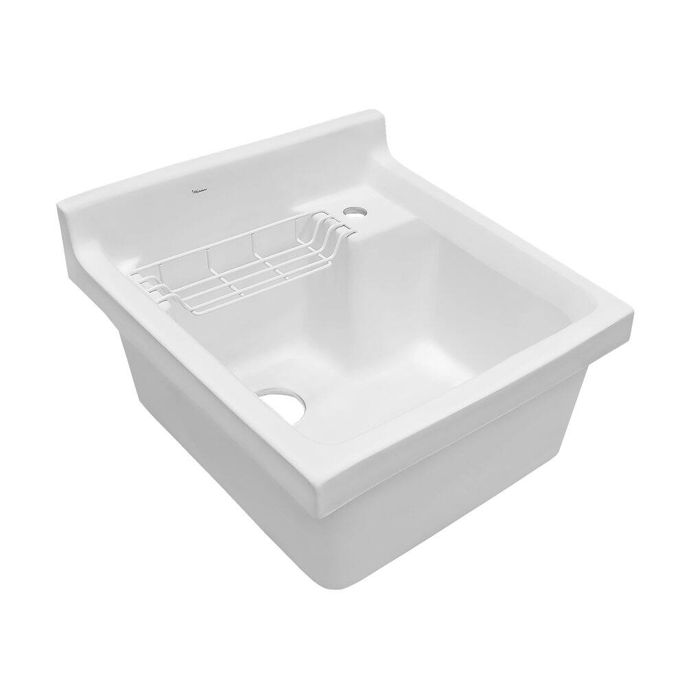 Front. Whitehaus - Vitreous China Single Bowl, Drop-in Sink - White.