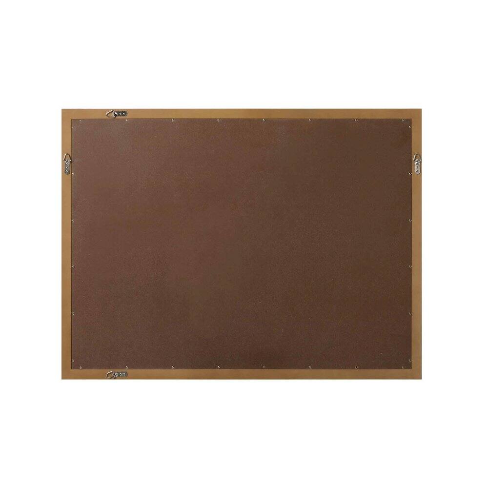 Angle. Elegant Kitchen and Bath - Noah Wooden Rectangle Mirror 48 x 36 in Linen Oak - Linen Oak.